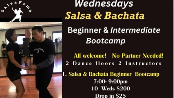 Wednesdays Salsa & Bachata Beginner & Intermediate Lessons
