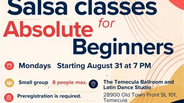 Salsa classes for Absolute beginners in Temecula