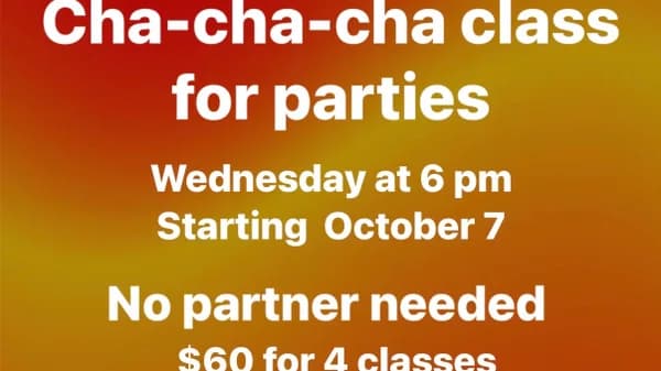 Cha-Cha-Cha for Parties for beginners 4 weeks course on Wednesdays