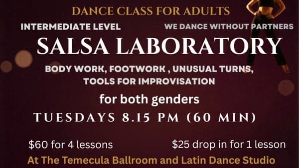 Salsa Laboratory: body work, int/adv footwork, turns, improvisation