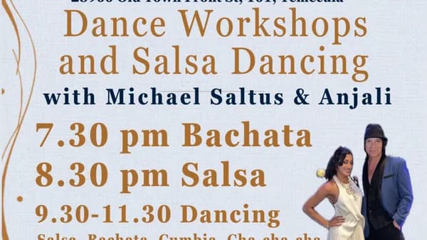 Salsa and Bachata Workshops + Social dancing in Temecula